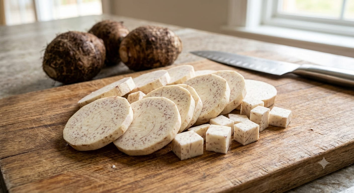 Chopped Taro Root (کٹی ہوئی اروی)