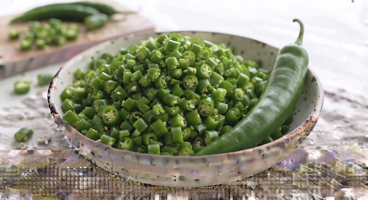 Chopped Green Chilies کٹی ہوئی سبز مرچ
