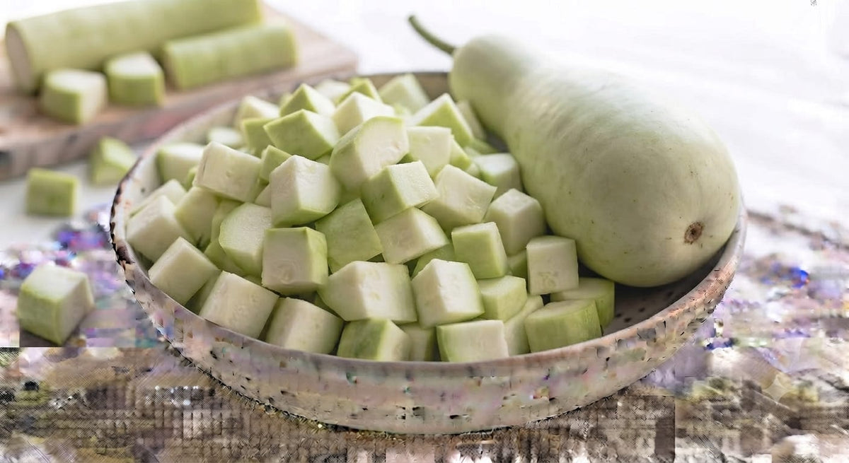 Fresh Diced Bottle Gourd کٹا ہوا کدو