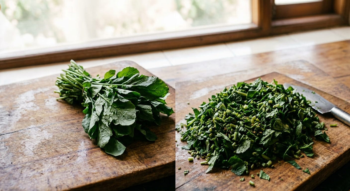 Chopped saag   کٹا ہواساگ
