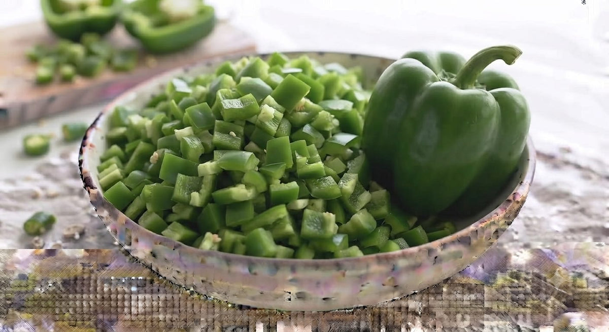 Fresh Diced Capsicum  کٹی ہوئی شملہ مرچ
